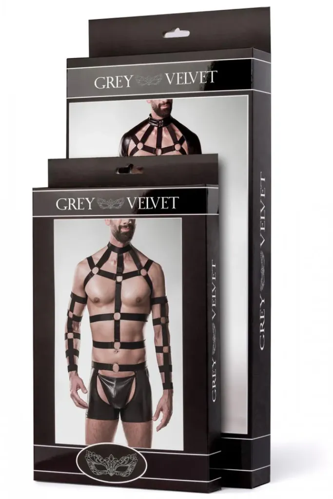 Grey Velvet Mens Erotic Set