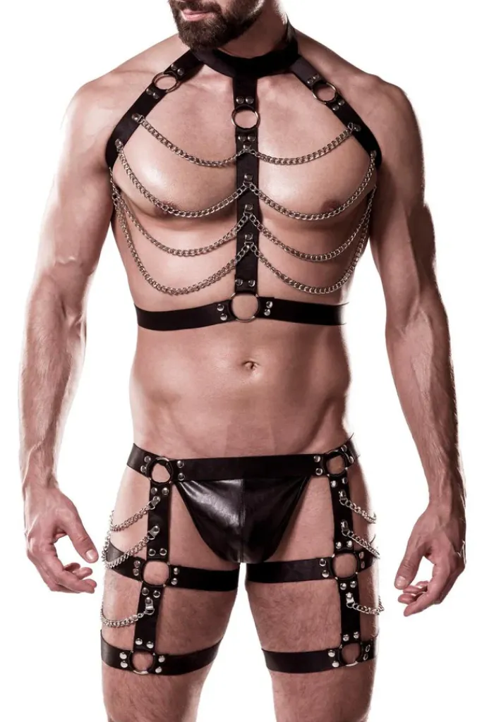 Grey Velvet Mens Erotic Set