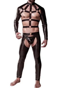 Grey Velvet Mens Erotic Set
