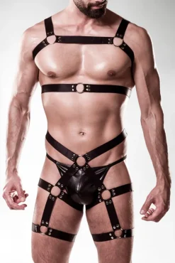 Grey Velvet Mens Harness Set 2