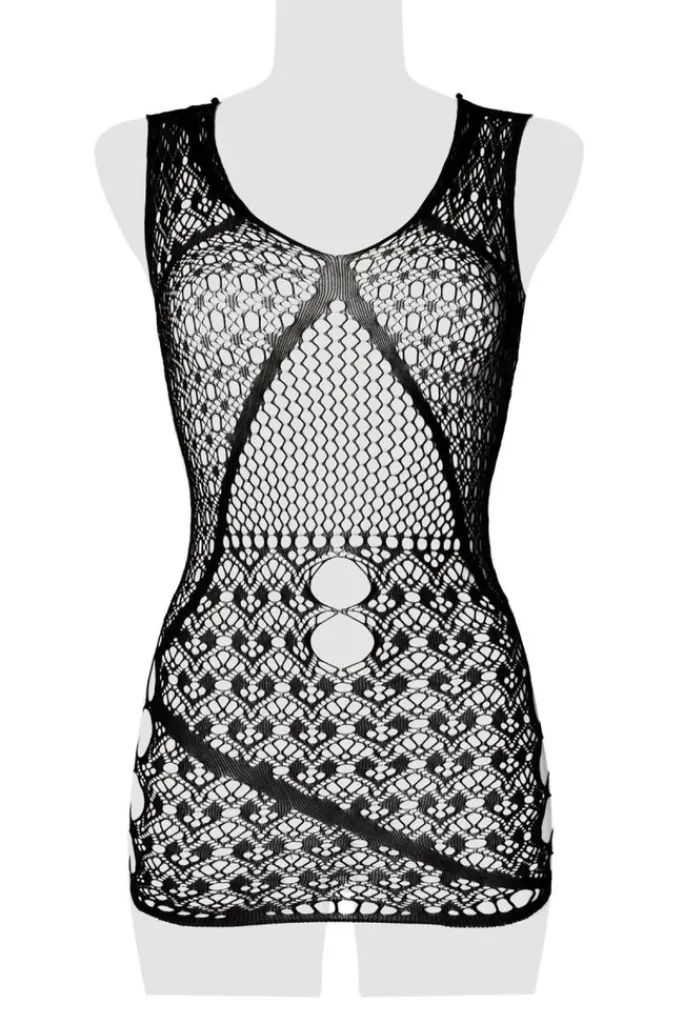 Grey Velvet Mesh Dress