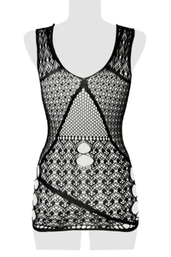 Grey Velvet Mesh Dress