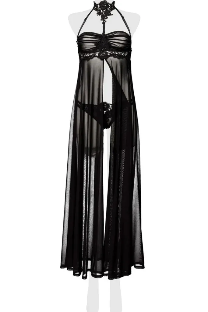Grey Velvet Negligee