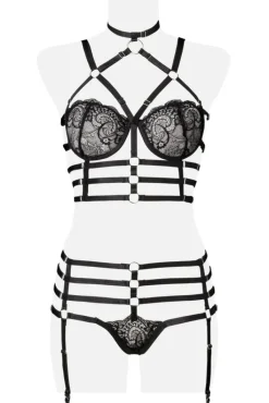 Grey Velvet 2-Piece Harness Set