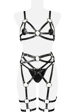 Grey Velvet Three-Part Erotic Set