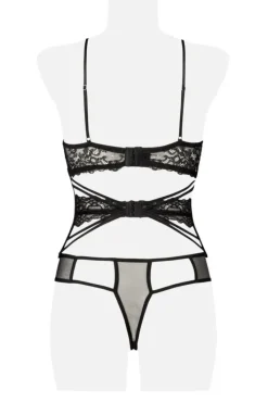 Grey Velvet Three-Part Lingerie Set