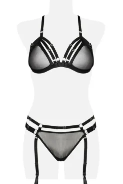Grey Velvet Two-Part Garter Bandage Set