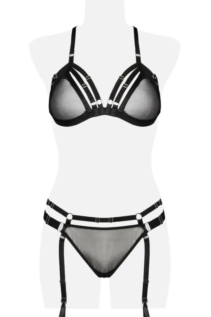 Grey Velvet Two-Part Garter Bandage Set
