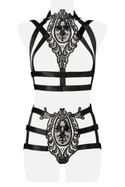 Grey Velvet Two-Part Harness Set