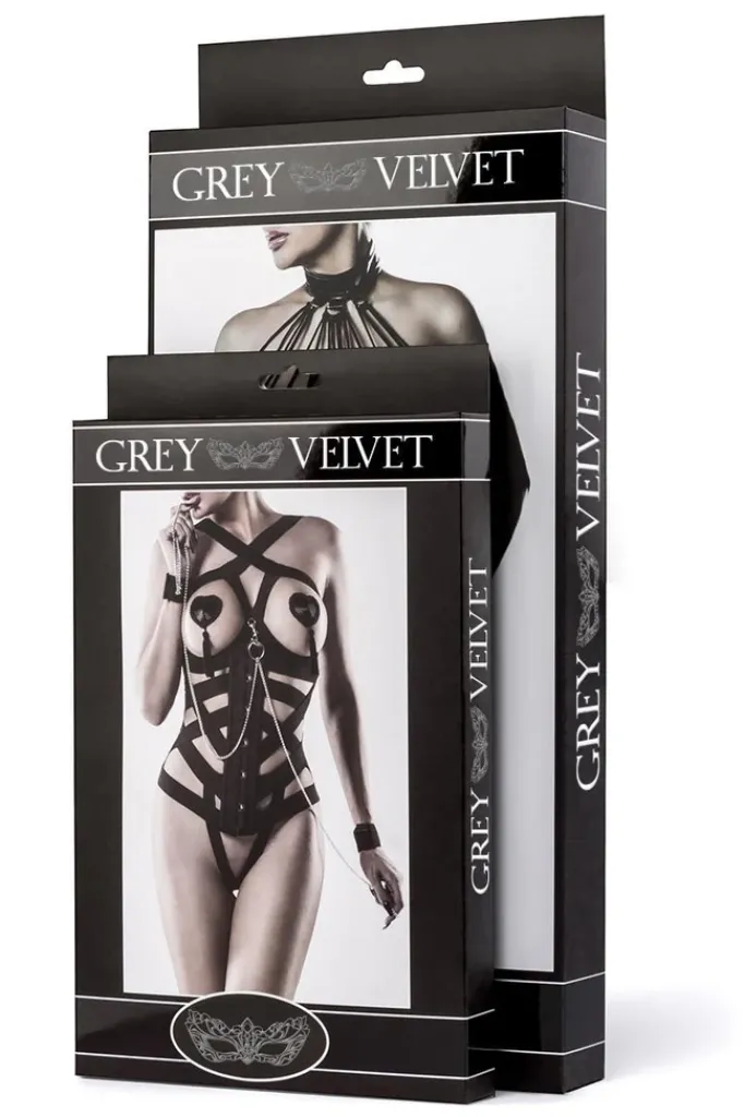 Grey Velvet Two-Part Lace Set