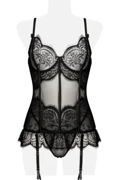 Grey Velvet Two-Part Lingerie Set