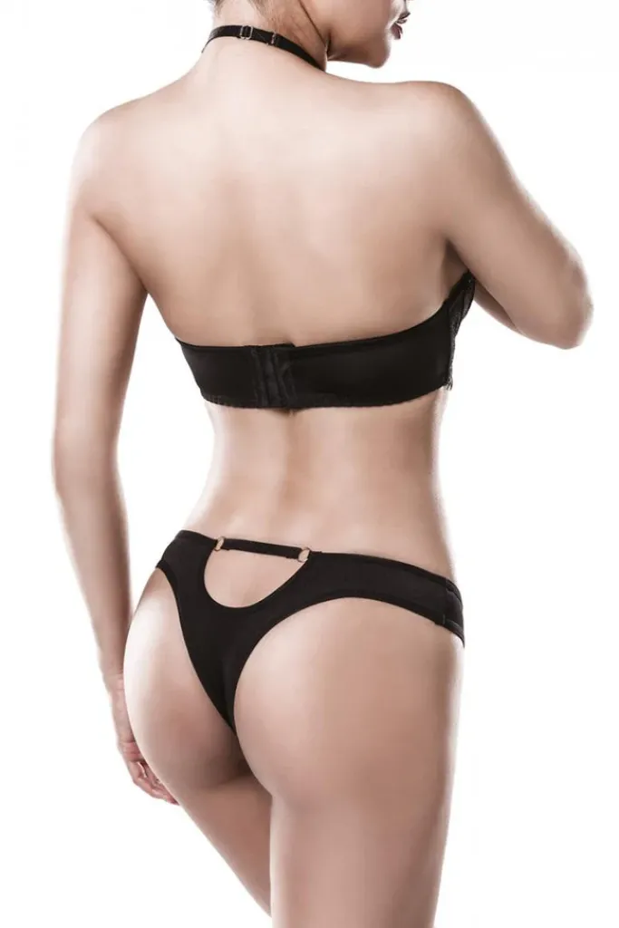 Grey Velvet Two-Part Neckholder Bra Set