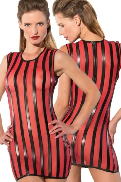 Guilty Pleasure Red Striped Datex Dress
