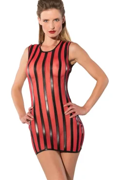Guilty Pleasure Red Striped Datex Dress