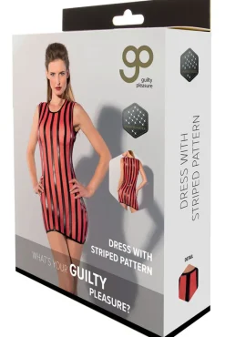 Guilty Pleasure Red Striped Datex Dress