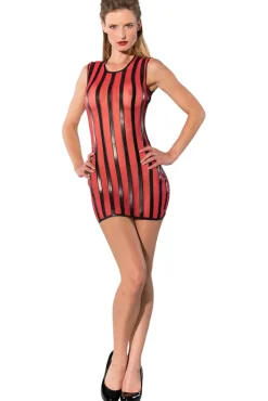 Guilty Pleasure Red Striped Datex Dress