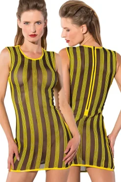 Guilty Pleasure Yellow Striped Datex Dress
