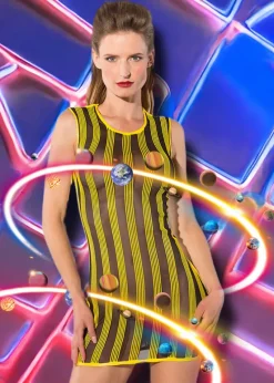 Guilty Pleasure Yellow Striped Datex Dress