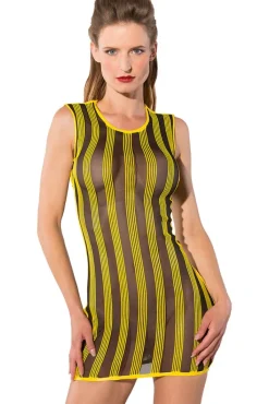 Guilty Pleasure Yellow Striped Datex Dress