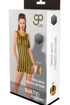 Guilty Pleasure Yellow Striped Datex Dress
