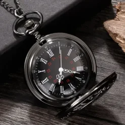 Pocketwatches Gunmetal Steampunk Pocket Watch with Necklace Chain