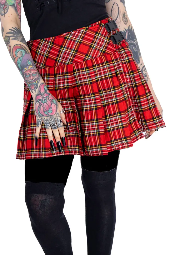 Innocent Clothing Heartless Alisa Red Tartan Skirt (M, 2XL)