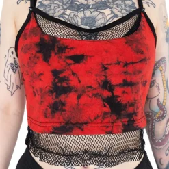 Innocent Clothing Heartless Danica Top Black Red Tie Dye