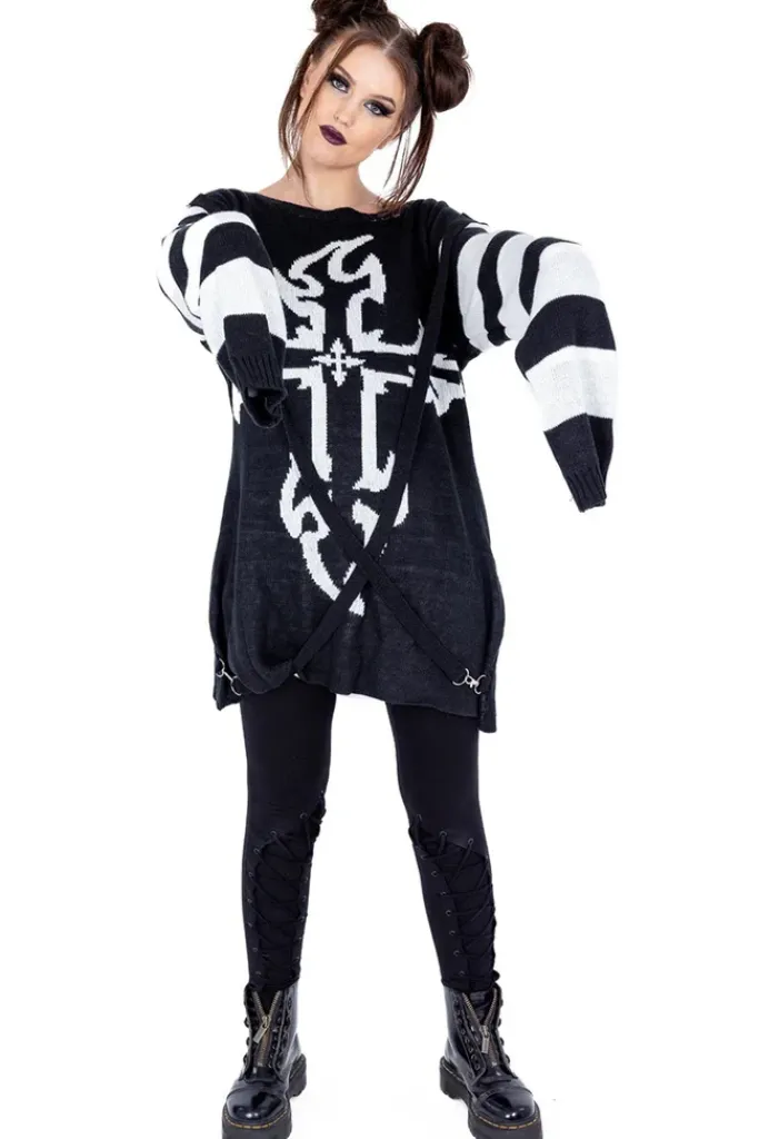 Innocent Clothing Heartless Lilith Jumper Black/White