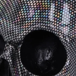 Nemesis Now Holographic Silver Fishnet Skull