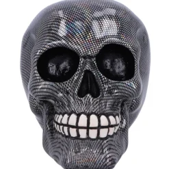 Nemesis Now Holographic Silver Fishnet Skull