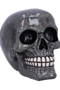 Nemesis Now Holographic Silver Fishnet Skull