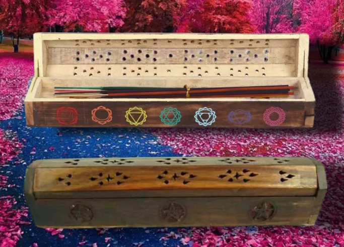 Alternative Gifts Incense Box Wood Pentagram
