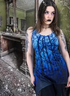 Innocent Clothing Innocent Blue Forest Lace Panel Vest