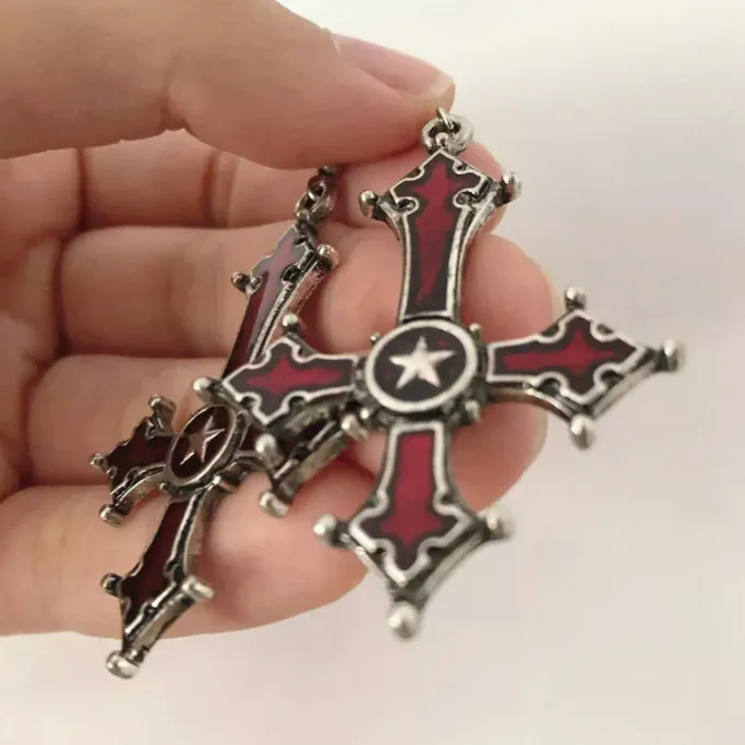 Gothic and Steampunk Jewellery Inverted Cross Earrings