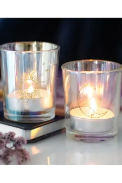 Something Different Iridescent Sun and Moon Votive Candle Holders