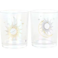 Something Different Iridescent Sun and Moon Votive Candle Holders