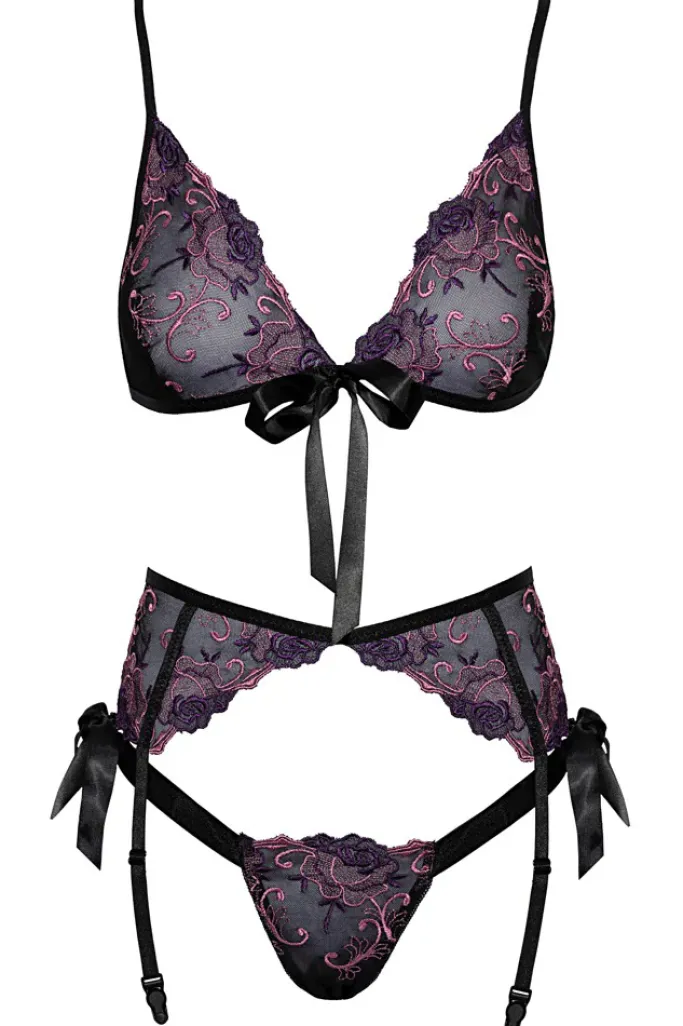 Kissable Pink Purple Lingerie Set (L/XL)
