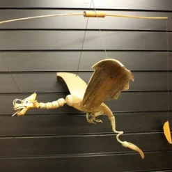 Ancient Wisdom Large Natural Coconut Dragon Mobile 46cm