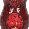 Something Different Large Red Crackle Glass Oil Burner