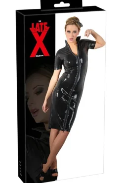 LATE-X Black Latex Dress