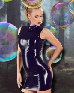 LATE-X Black Latex Dress