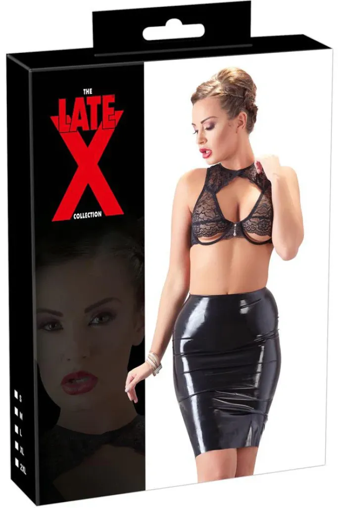 LATE-X Ladies Black Latex Skirt