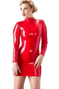 LATE-X Latex Mini Dress Red