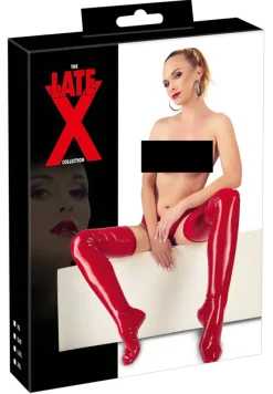 LATE-X Red Latex Stockings