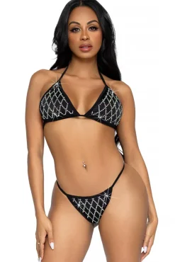 Leg Avenue Domino Bikini Set Black (L)