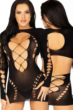 Leg Avenue Long Sleeve Cut Out Mini Dress