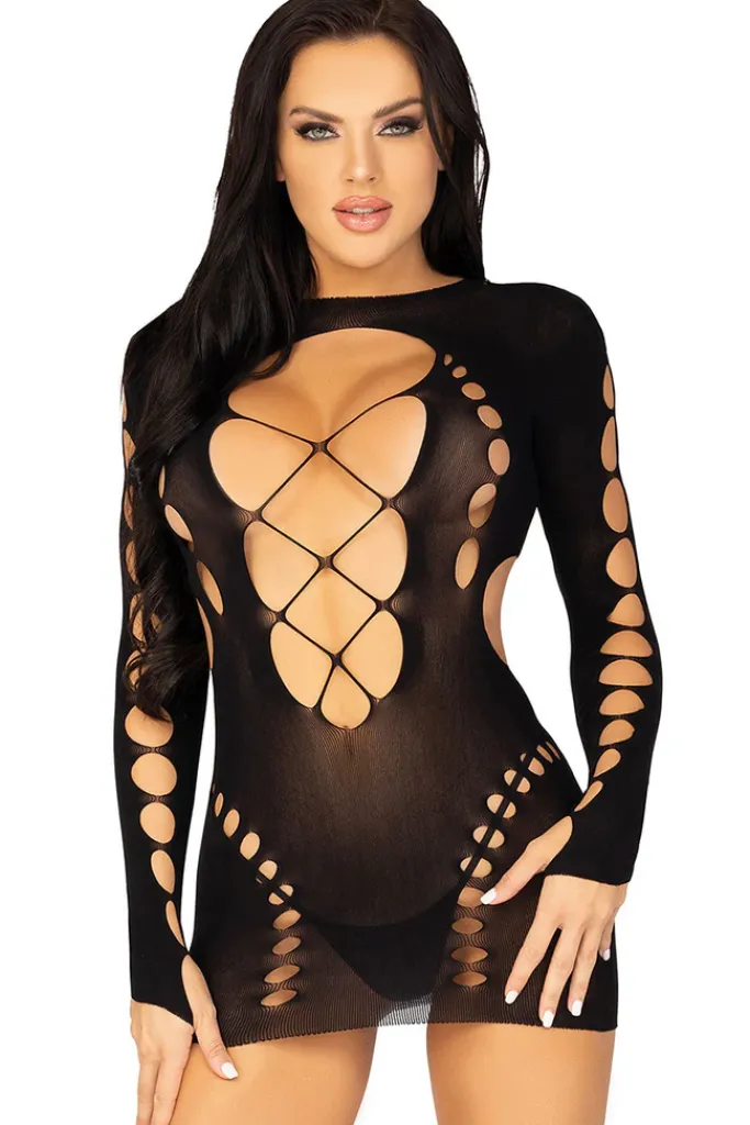 Leg Avenue Long Sleeve Cut Out Mini Dress