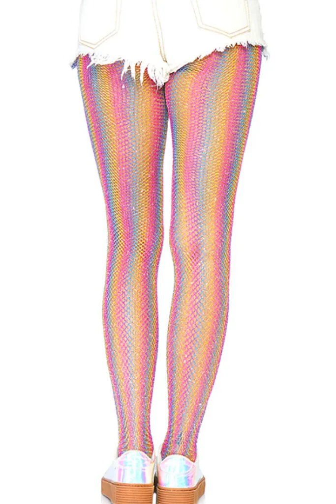 Leg Avenue Lurex Rainbow Fishnet Tights