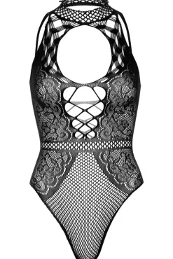 Leg Avenue Net And Lace Keyhole Bodysuit