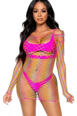 Leg Avenue Net Rainbow Mini Dress